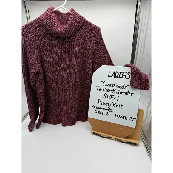 Womens Goodthreads Turtleneck Sweater, Size Large Plum Knit - Picture 1 of 2